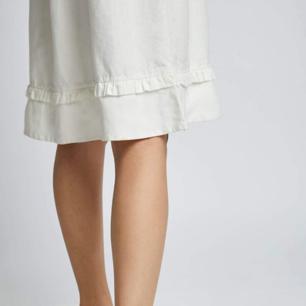 Flare Ruffle Dress White - Image 7