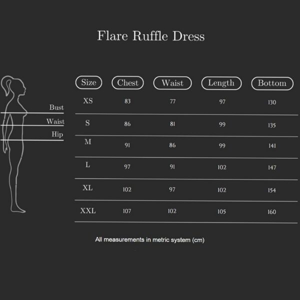 Flare Ruffle Dress White - Image 8