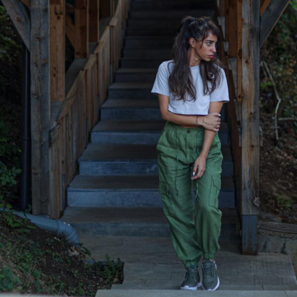 Savannah Cargo pants olive green - Image 2