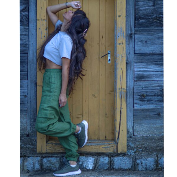 Savannah Cargo pants olive green - Image 4